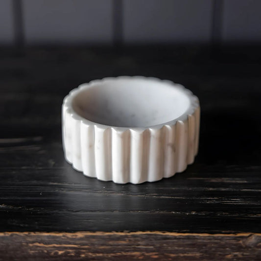 White Marble Fluted Soap Dish Kitchen