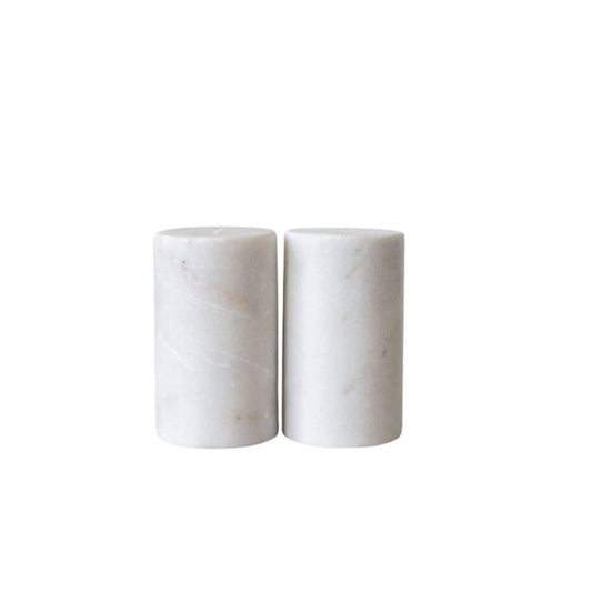White Marble Salt & Pepper Shakers Kitchen