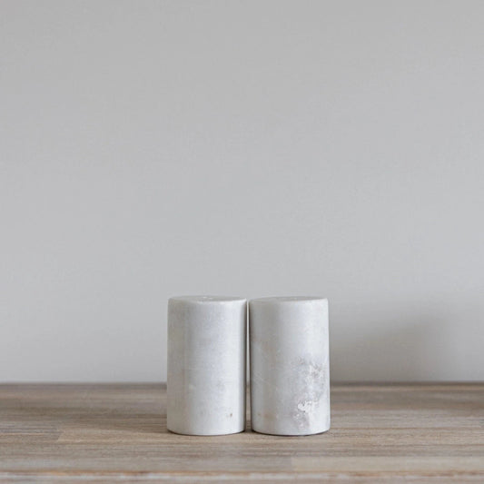 White Marble Salt & Pepper Shakers Kitchen