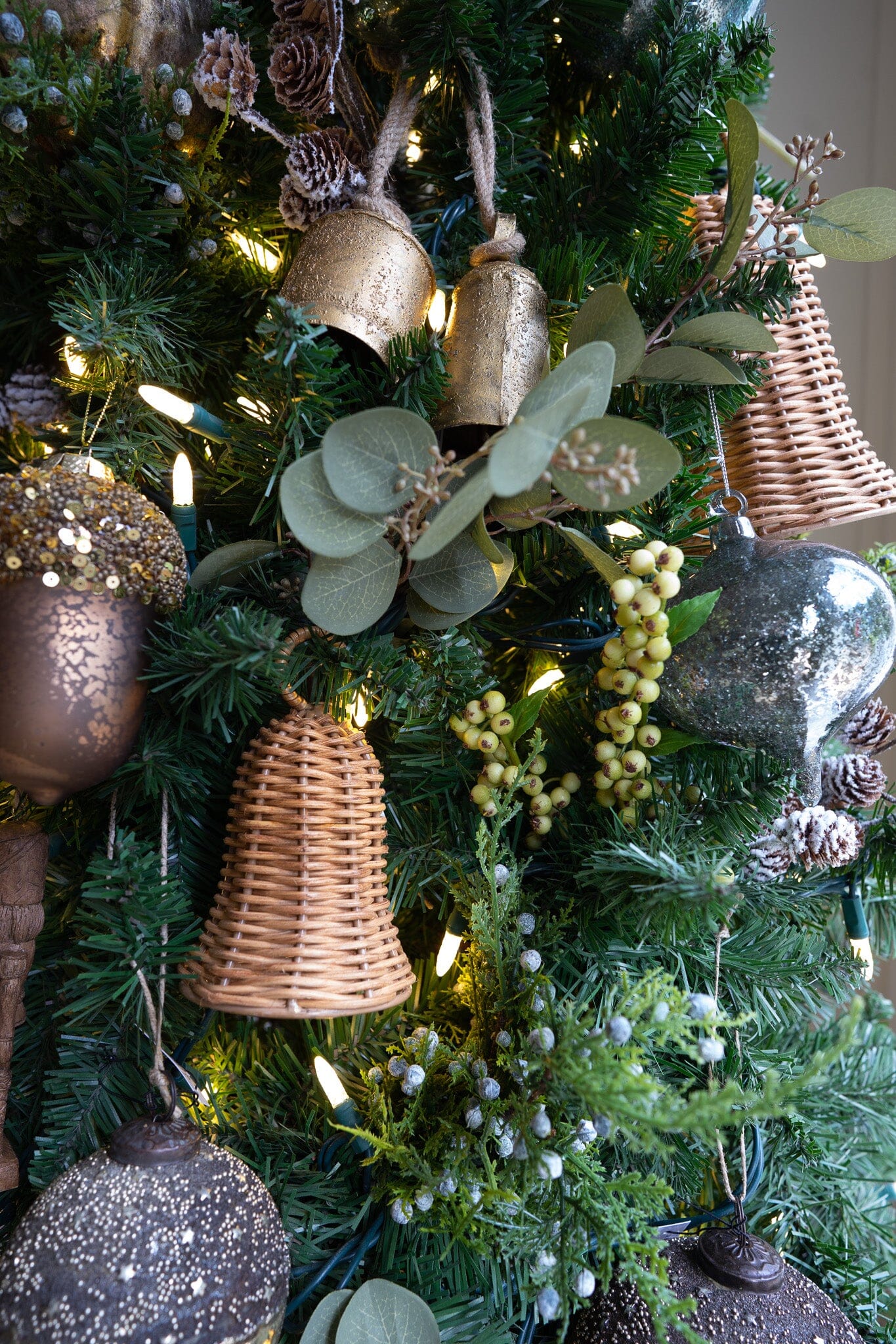 Wicker Bell Ornament Objects & Accents
