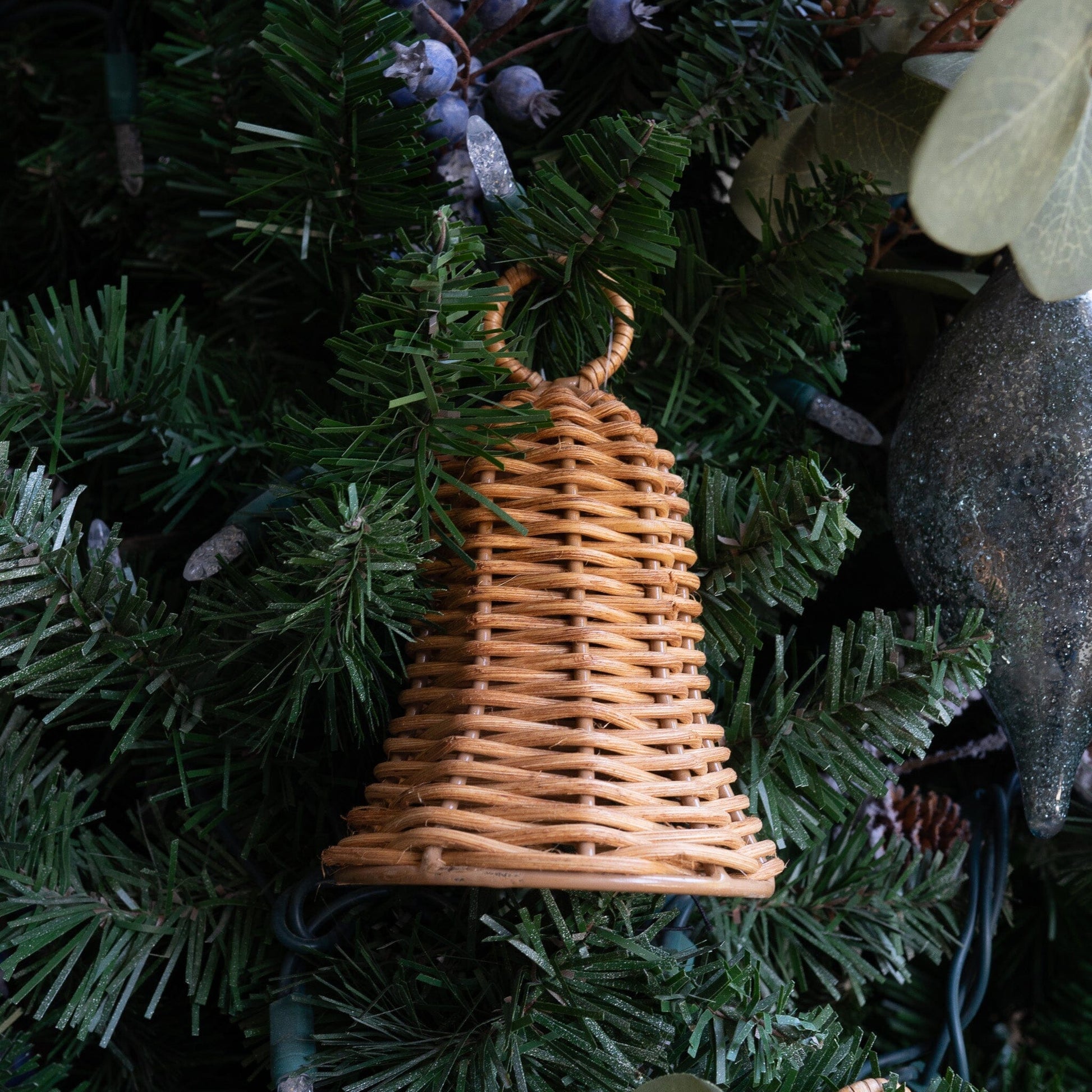 Wicker Bell Ornament Objects & Accents