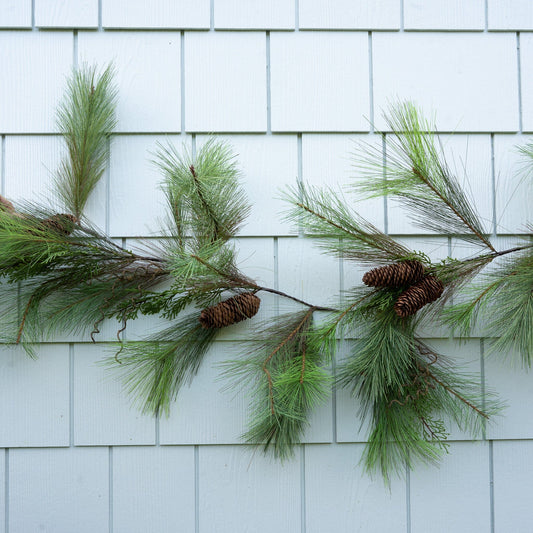 Wispy Mixed Pine and Twig Garland Greenery