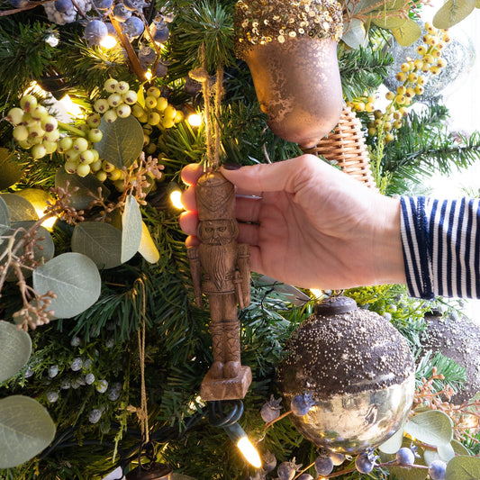 Woodgrain Nutcracker Ornament - 6" Objects & Accents
