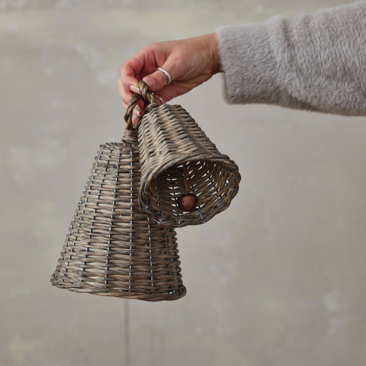 Woven Reed & Metal Bell Objects & Accents