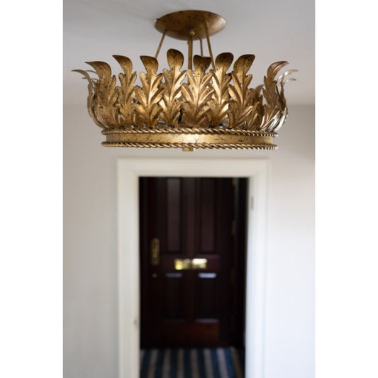 Adonis Semi-Flush Mount styled in a hallway. Styled view.