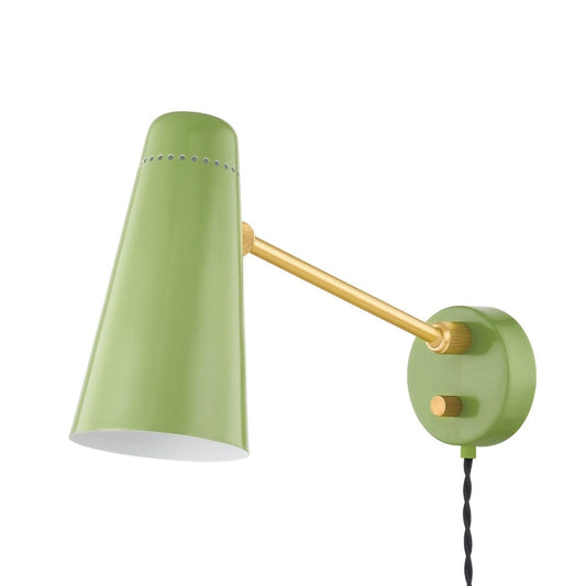 Alex Plug-in Sconce Sconces Aged Brass/Soft Green