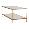 Anna Coffee Table Gold Leaf | Clear Glass. Side angle view.