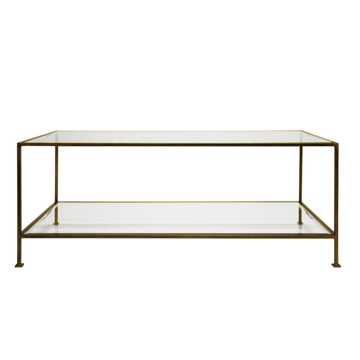 Anna Coffee Table Bronze | Clear Glass. Front view.