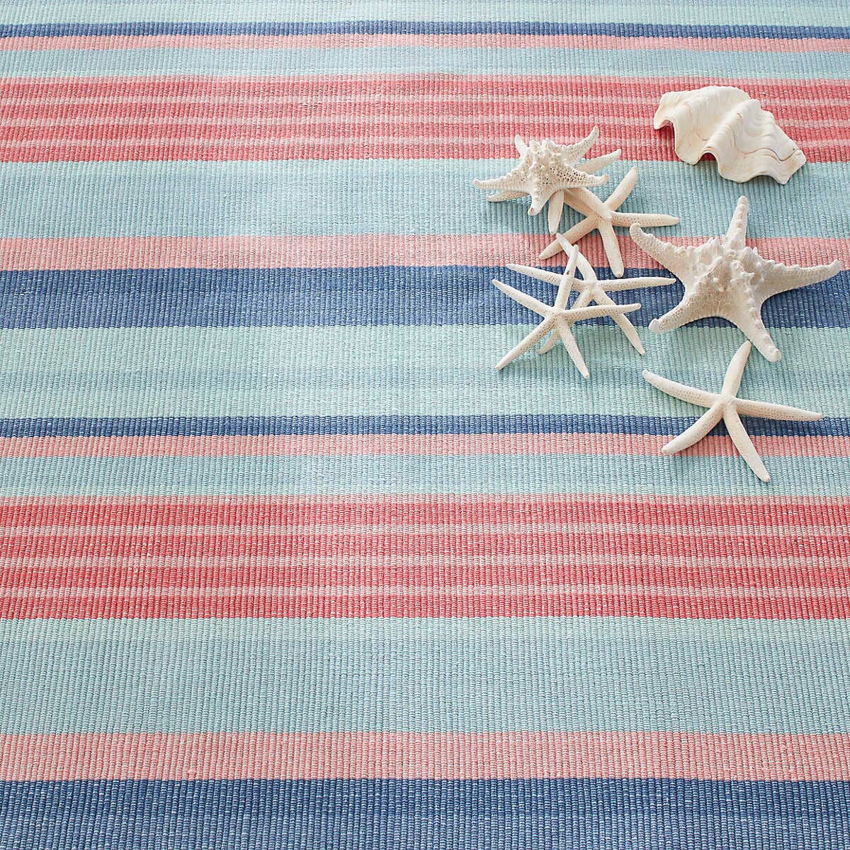 Aruba Stripe Woven Cotton Rug Rugs
