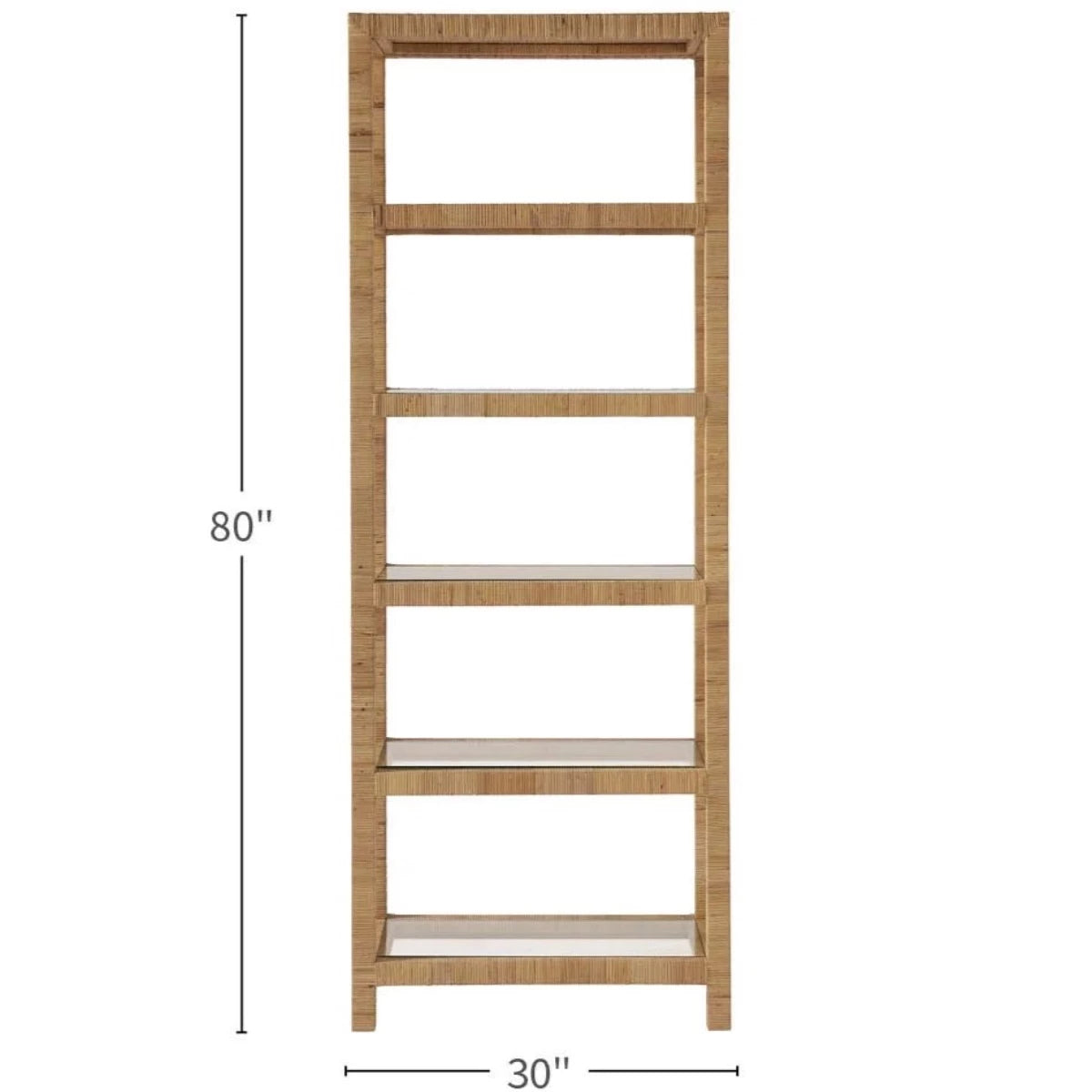 Ashley Etagere with dimensions. Dimension view.