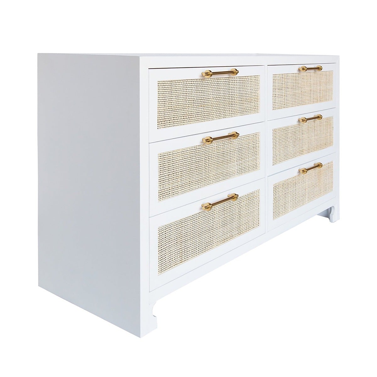 Astrid Chest Matte White Lacquer. Right angle view.