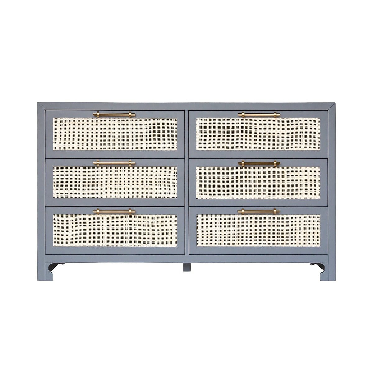 Astrid Chest Matte Grey Lacquer. Front view.
