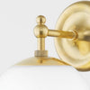 Audrey Sconce Aged Brass top detail. Close-up detail view.