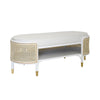 Bailey Bench Matte White Lacquer. Right angle view.