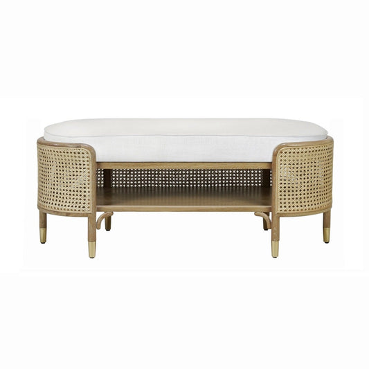 Bailey Bench Cerused Oak. Front view.