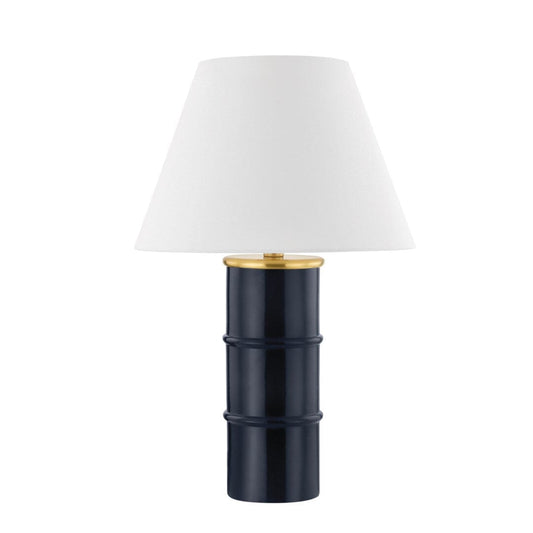 Banyan Table Lamp Table Lamps Aged Brass/Gloss Navy Ceramic