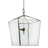 Beatrice Lantern Polished Nickel. Front view.