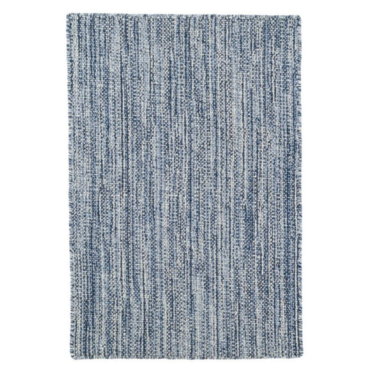 Bella Navy Woven Wool Rug. Top view.