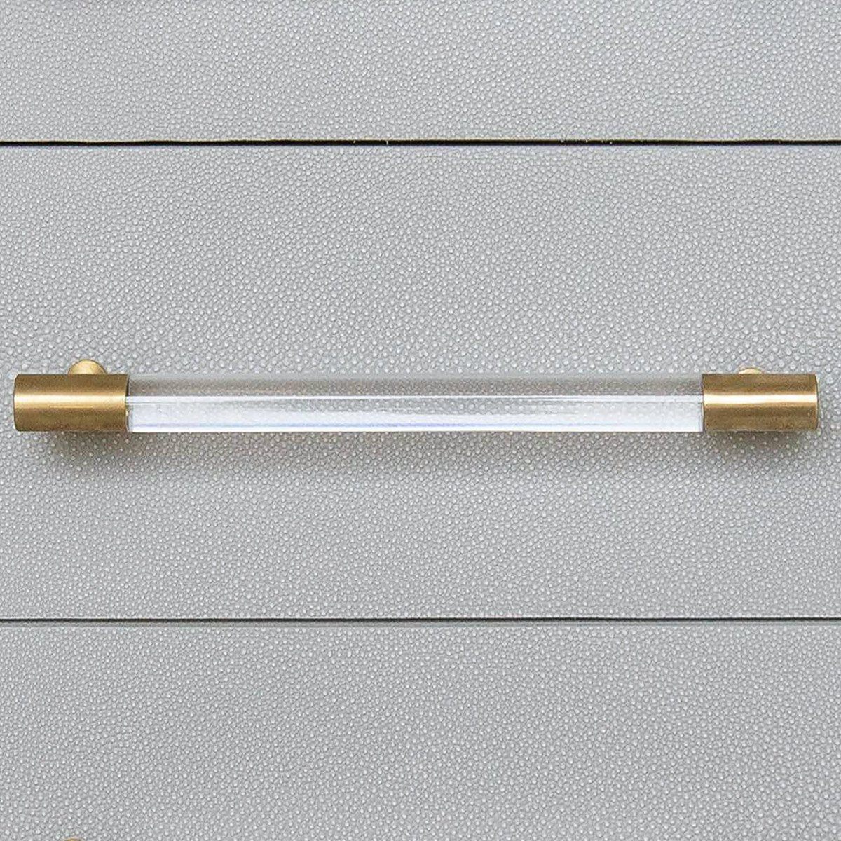 Bethany Dresser handle Light Grey Shagreen. Detail view.