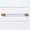 Bethany Dresser handle Lacquered White Linen. Detail view.