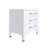 Bethany Dresser Lacquered White Linen. Right angle view.