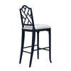 Chippendale Counter Stool Navy. Back view.