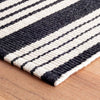 Birmingham Black Indoor/Outdoor Rug corner detail. Close-up detail view.