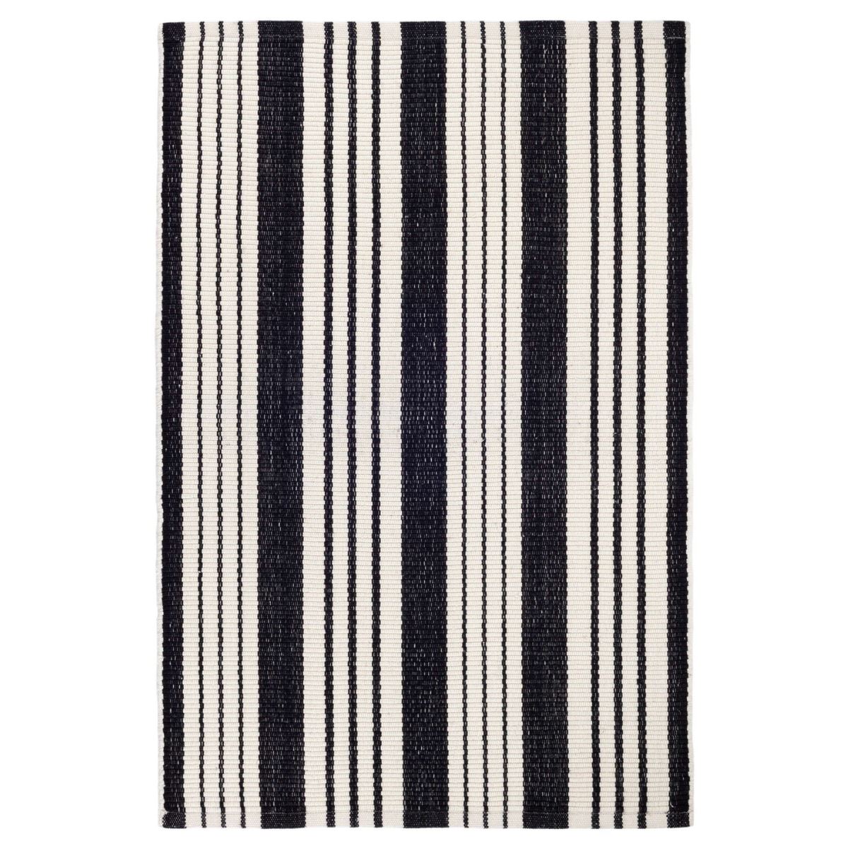 Birmingham Black Indoor/Outdoor Rug. Top view.