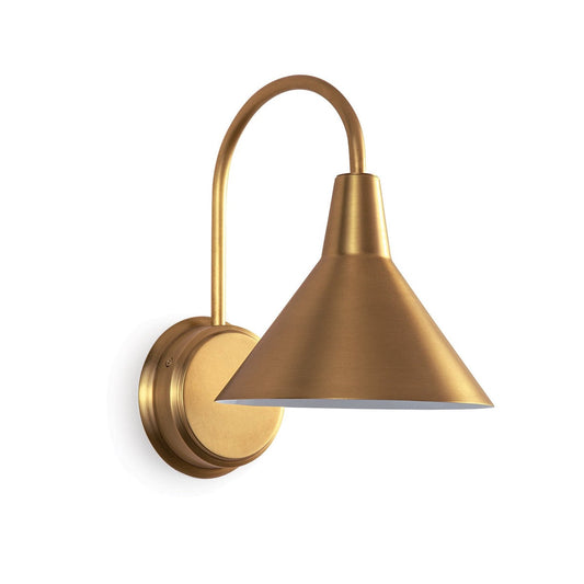 Blythe Sconce Natural Brass. Right angle view.