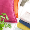 Boyfriend Aegean Matelasse Coverlet in multiple colours. Styled view.