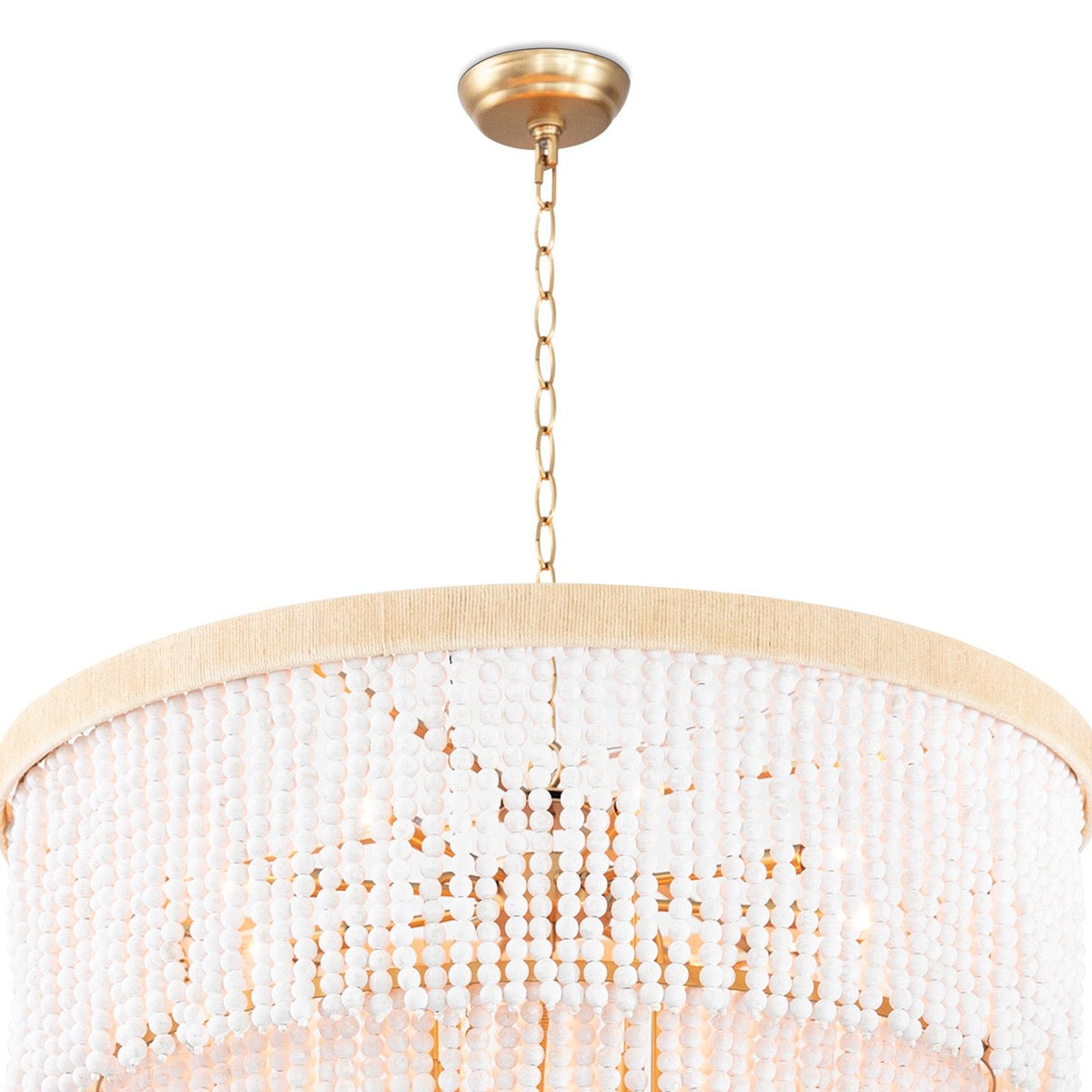 Waterfall Chandelier mounting fixture and chain. Detail view.