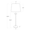 Fisher Stem Buffet Lamp with dimensions. Dimension view.