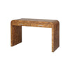 Burl Wood Desk Matte Dark Burl Wood | Acrylic. Left angle view.