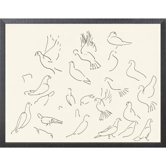 Cachet Doves Framed Art