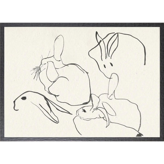 Cachet Rabbit Study Framed Art