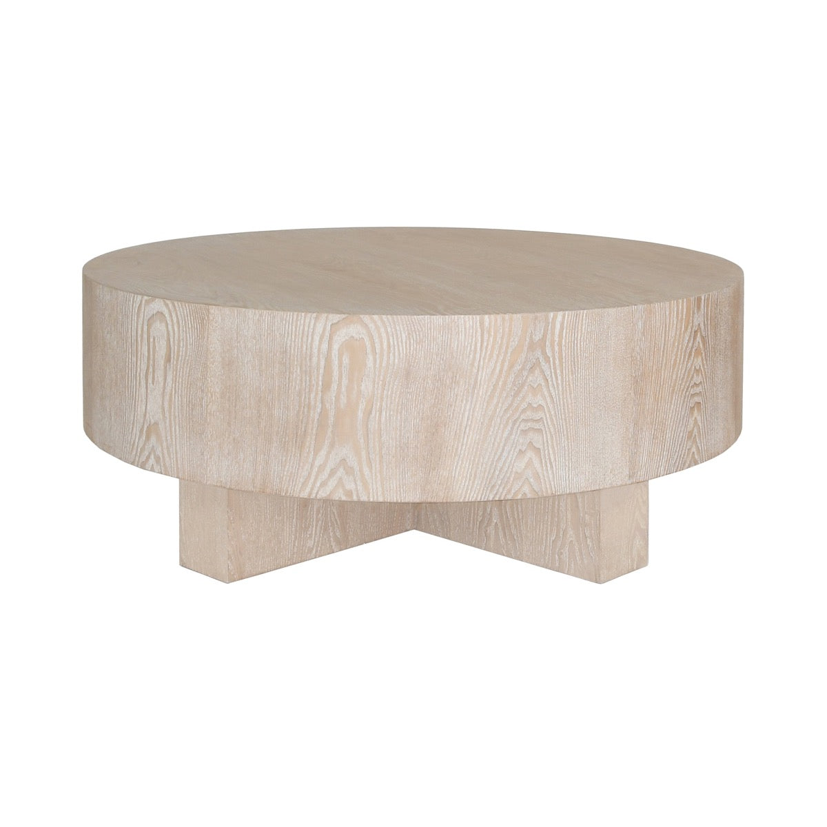 Camden Coffee Table Cerused Oak. Front view.