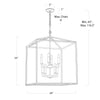 Cape Lantern with dimensions. Dimension view.