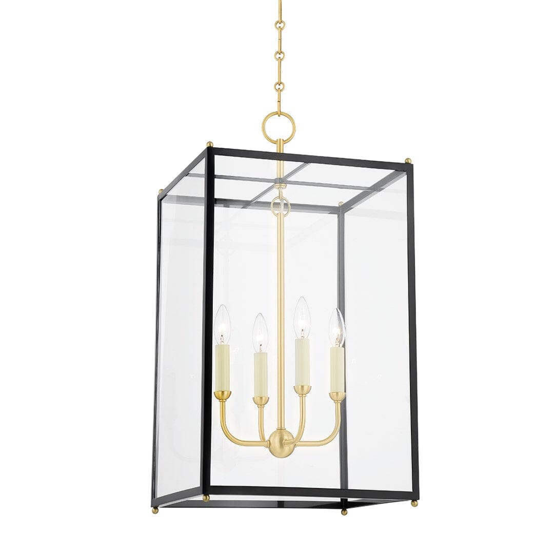 Chaselton Lantern Large Pendants Aged Brass/Darkest Blue