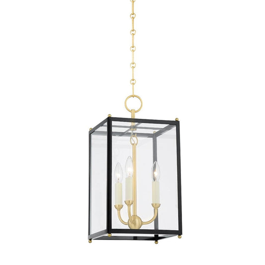 Chaselton Lantern Small Pendants Aged Brass/Darkest Blue