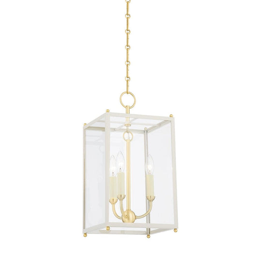 Chaselton Lantern Small Pendants Aged Brass/Off White