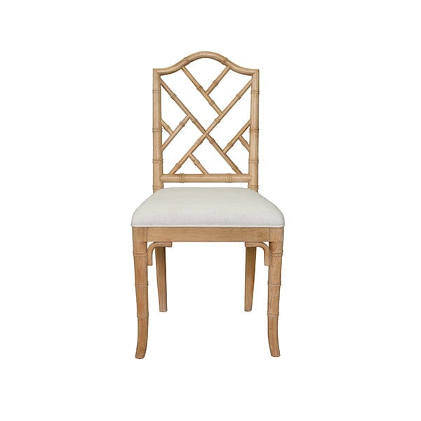Chippendale Dining Chair Dining Chairs Cerused Oak | White Linen