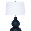 Claire Ceramic Table Lamp shade Navy. Detail view.