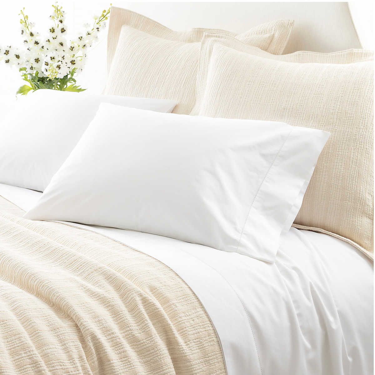 Classic Hemstitch White Sheet Set Bedding