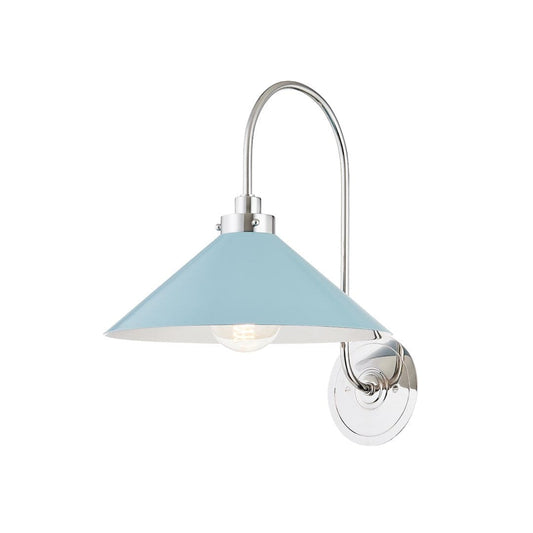Clivedon Wall Sconce Wall Sconces Polished Nickel/Blue Bird