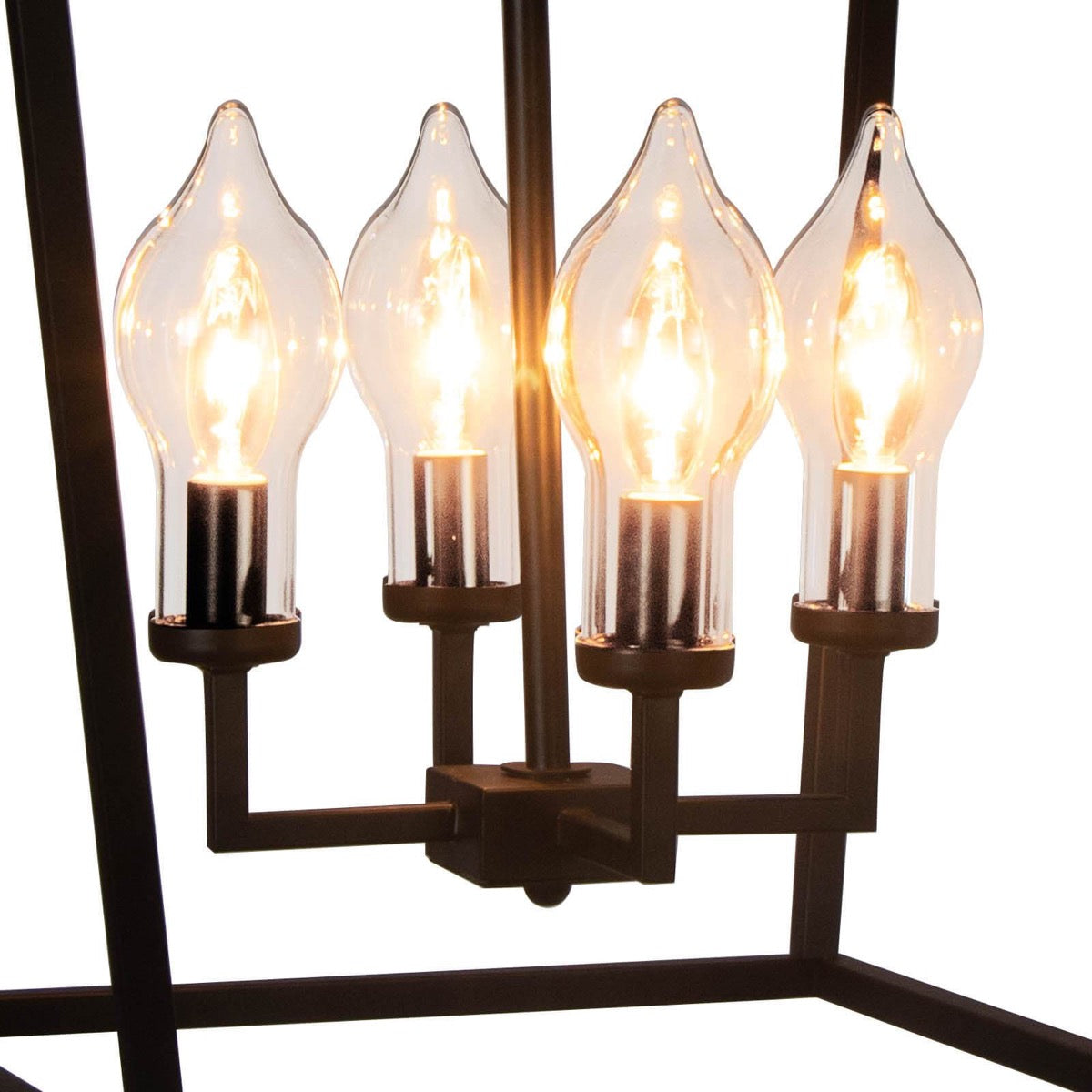 Hampton Outdoor Lantern bulbs. Detail view.