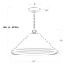 Billie Concrete Pendant - Large with dimensions. Dimension view.