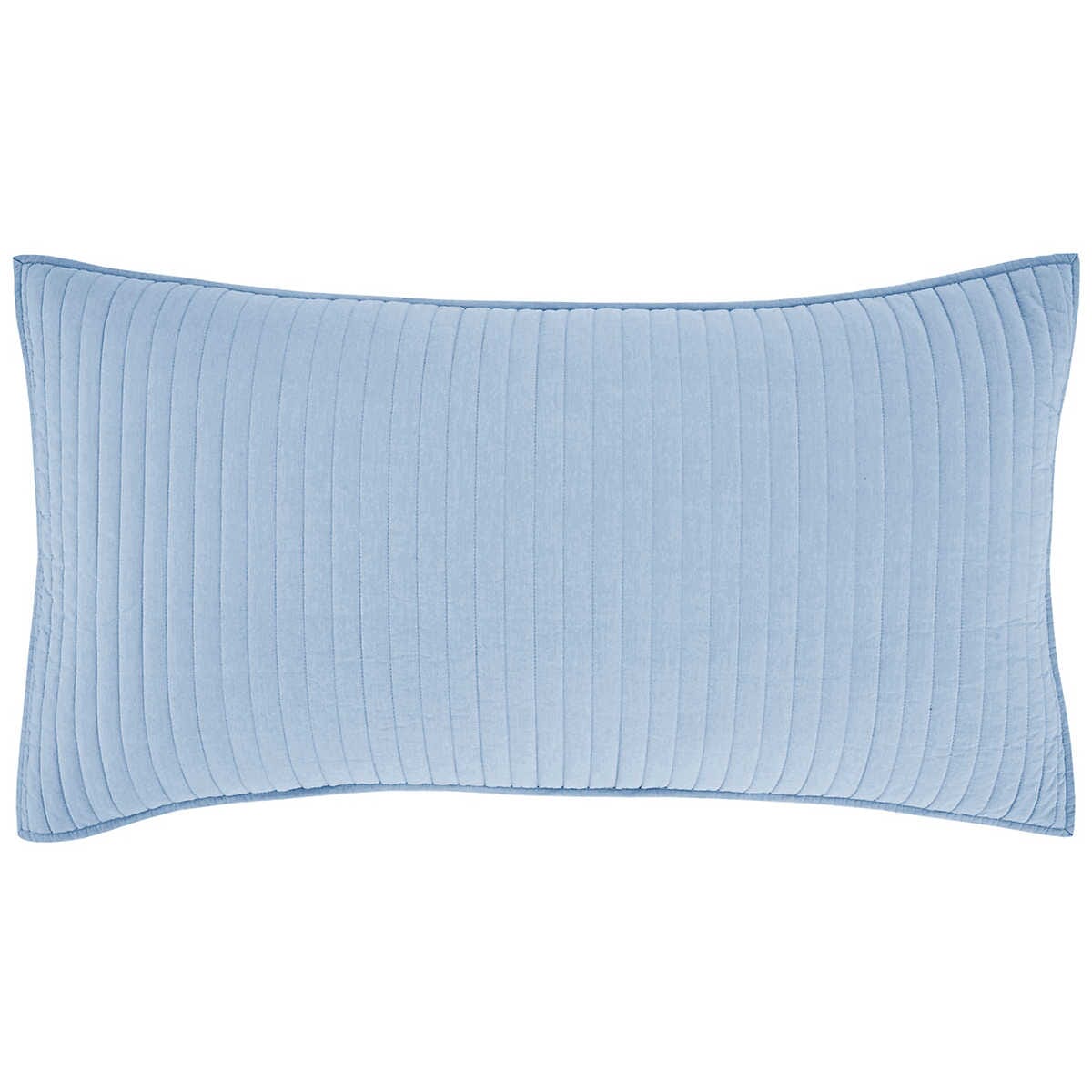 Cozy Cotton French Blue Quilted Sham Pillowcases & Shams King