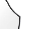 Crest Mirror Natural top right corner Steel. Detail view.
