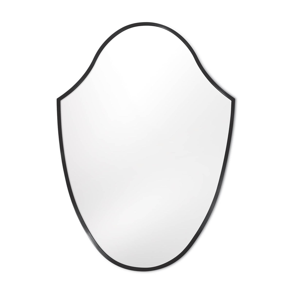 Crest Mirror Natural Steel. Front view.