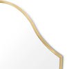 Crest Mirror Natural top right corner Brass. Detail view.